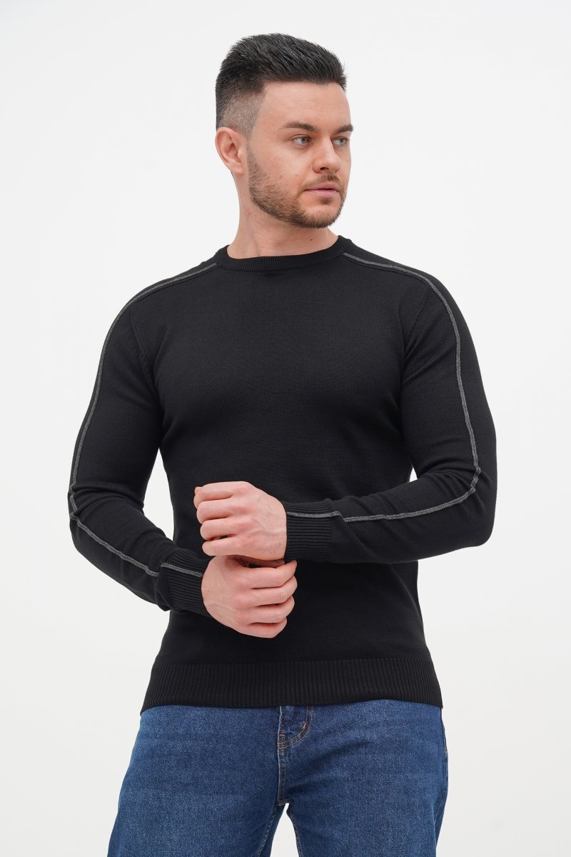 Свитер casual Trend Collection 4305 черный (BLACK) - Фото 5