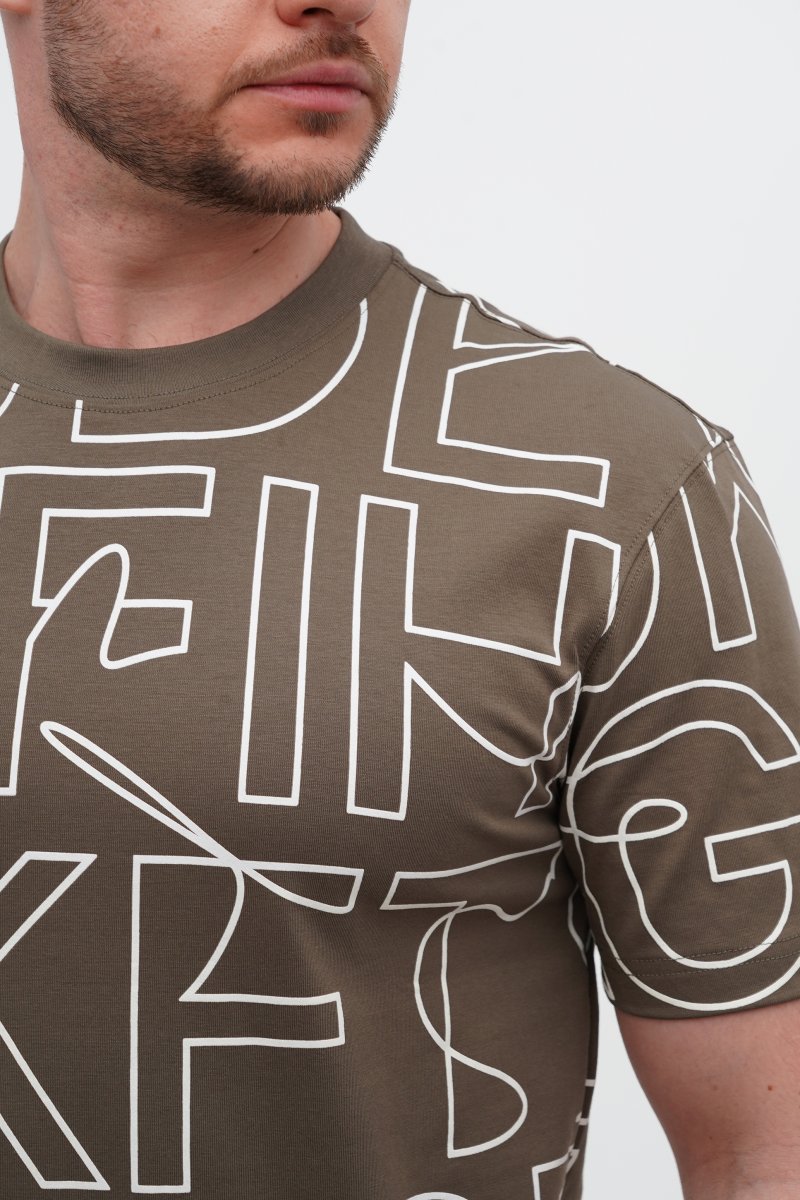Футболка с принтом Trend Collection 8063 хаки - Фото 1