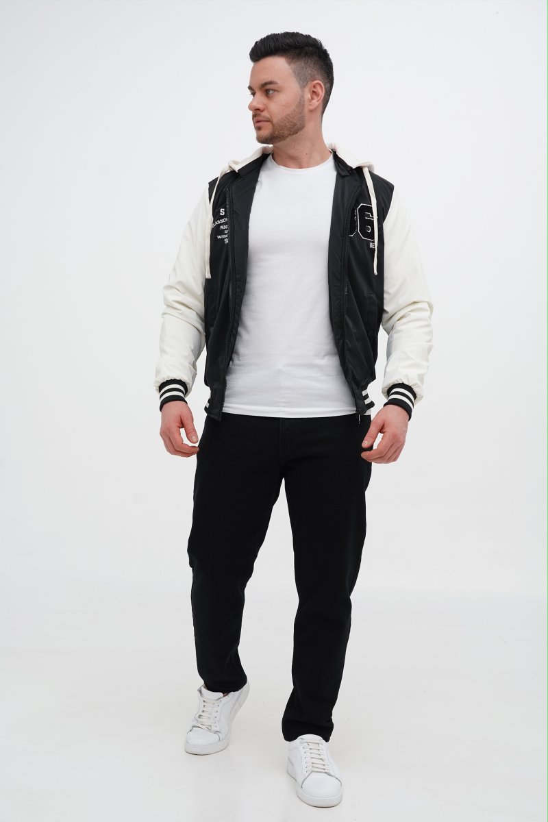 Бомбер Trend Collection 7736-1 Чорний+білий (BLACK) - Фото 