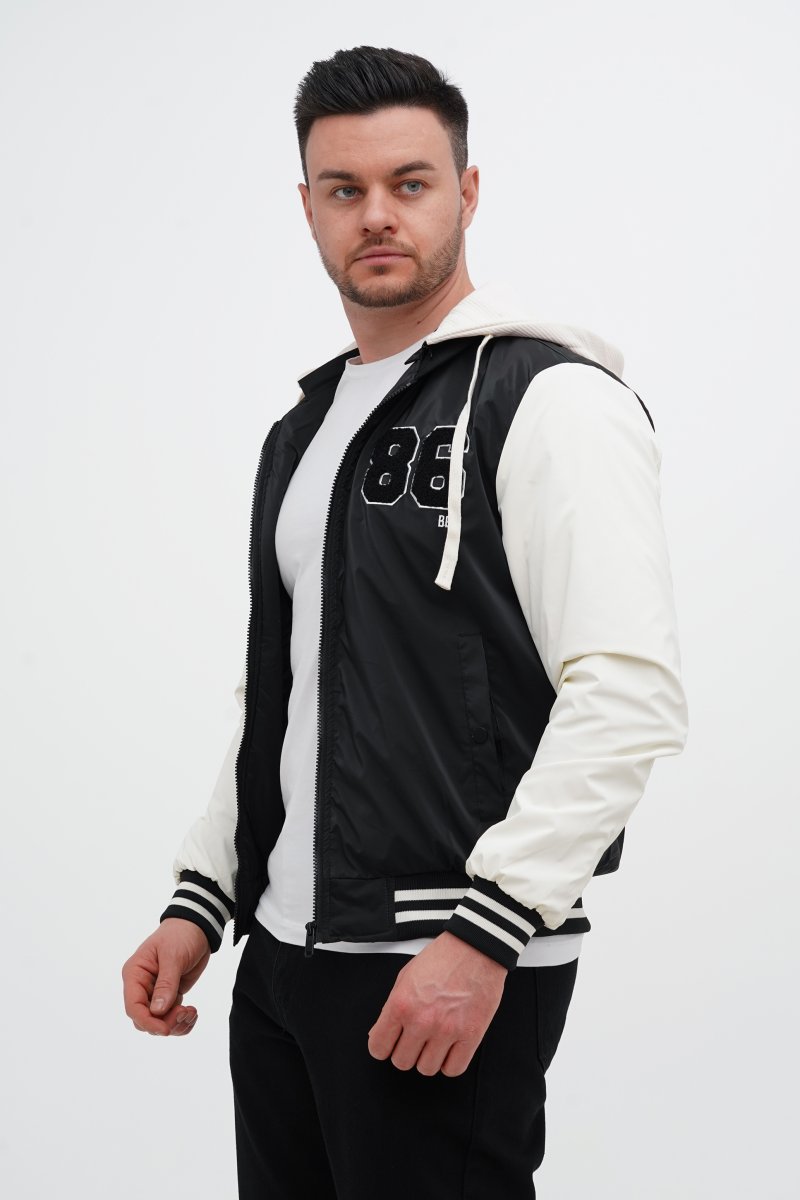 Бомбер Trend Collection 7736-1 Чорний+білий (BLACK) - Фото 3
