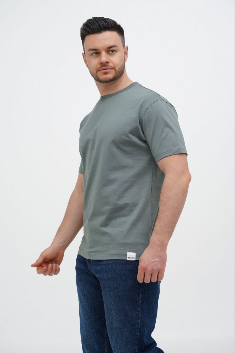 Футболка однотонная Trend Collection 001-1 зеленый (GREEN, цв.30) - Фото 2