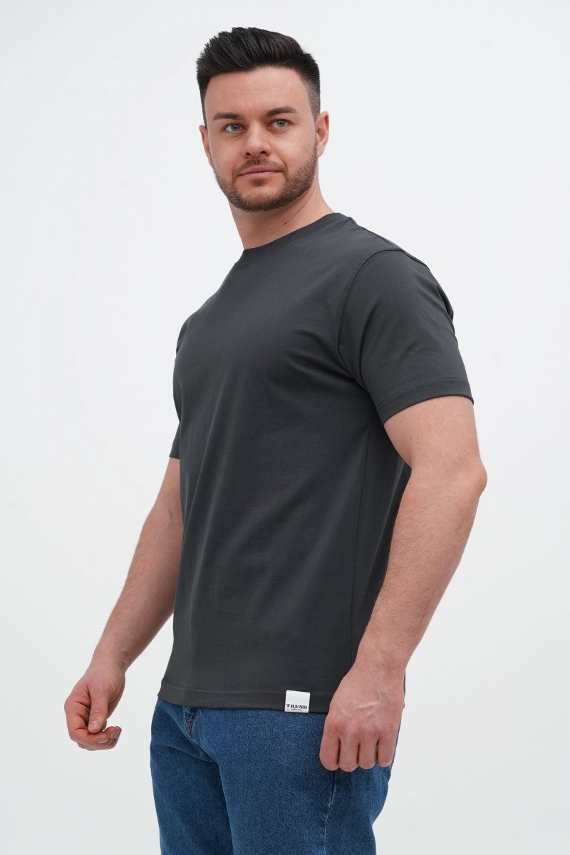 Футболка однотонная Trend Collection 001-1 Темно-серый (D.Грей, кол.13) - Фото 6