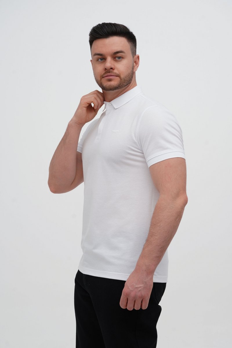 Футболка поло однотонна Trend Collection 33020 Білий - Фото 3