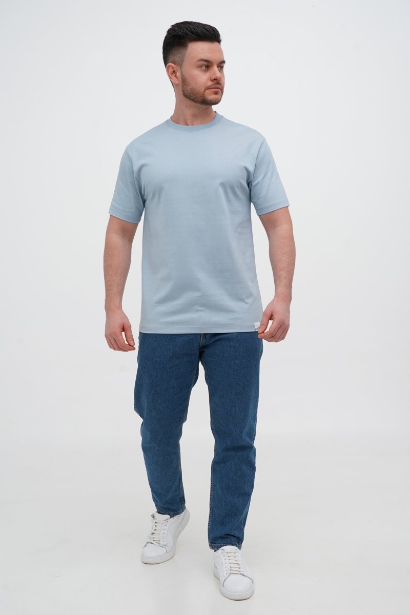 Футболка однотонная Trend Collection 001-1 голубой (SKY BLUE, кол. B2) - Фото 