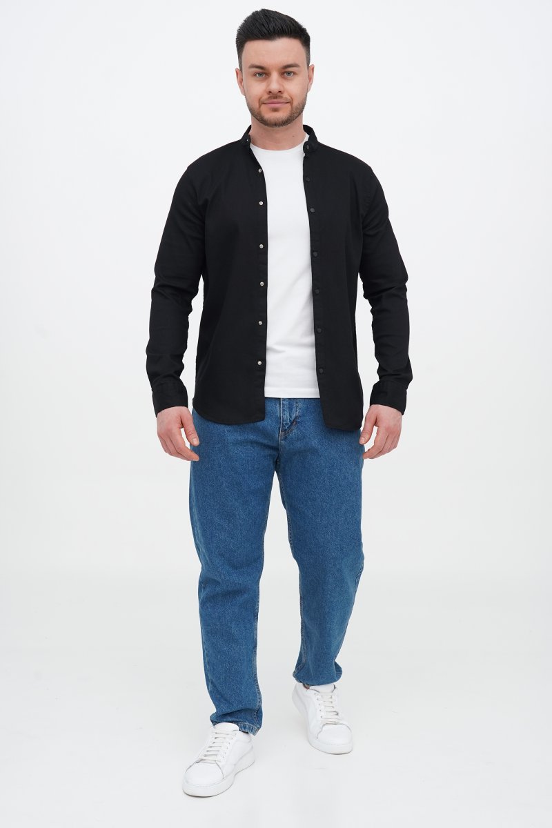 Джинсова сорочка Trend Collection 18307 Чорний (SIYAH) - Фото 1