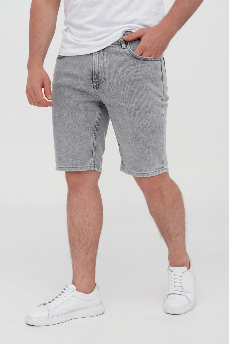 Шорти джинс Trend Collection 7110 Світло-сірий (LIGHT GREY) - Фото 3