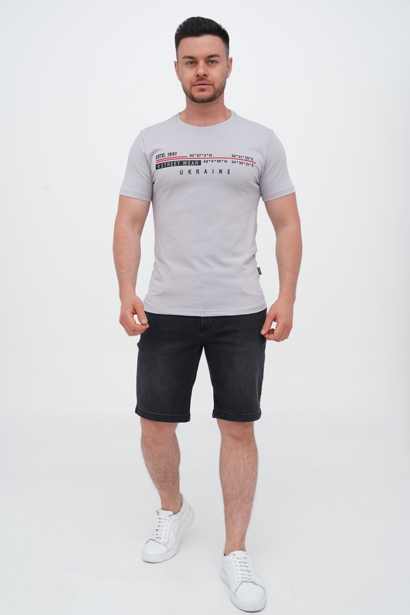 Футболка с принтом Trend Collection 39164 светло-серый (BOYAMA GRI) - Фото 