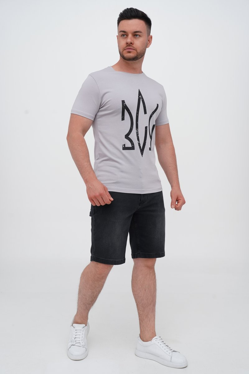 Футболка с принтом Trend Collection 39161 светло-серый (BOYALI GRI) - Фото 