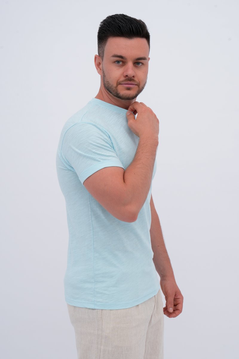 Футболка однотонна K.O.R 208-1 Світло-блакитний (№35 l.blue) - Фото 2
