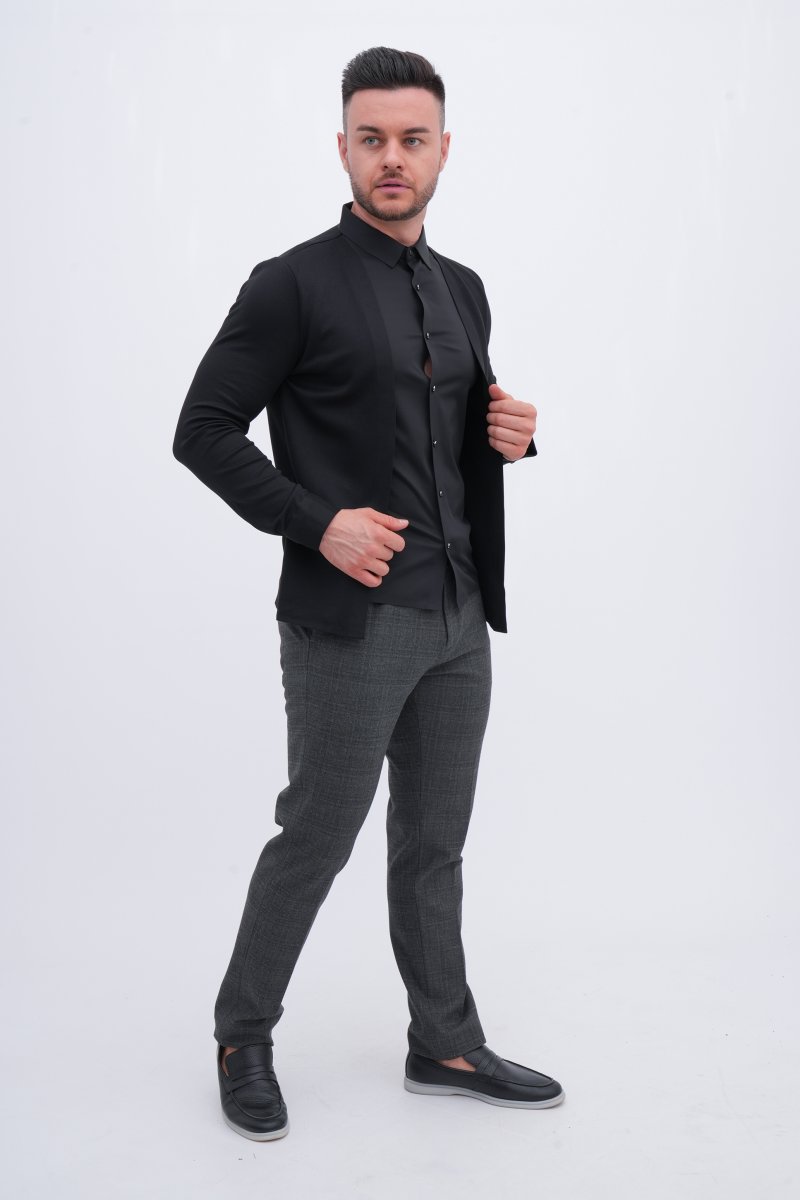 Сорочка-кардиган Trend Collection 904 Чорний - Фото 1