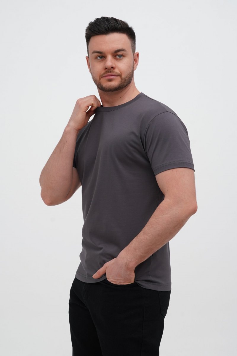 Футболка slim fit K.O.R BAT 6160 Серый (D.GREY, кол.121) - Фото 1