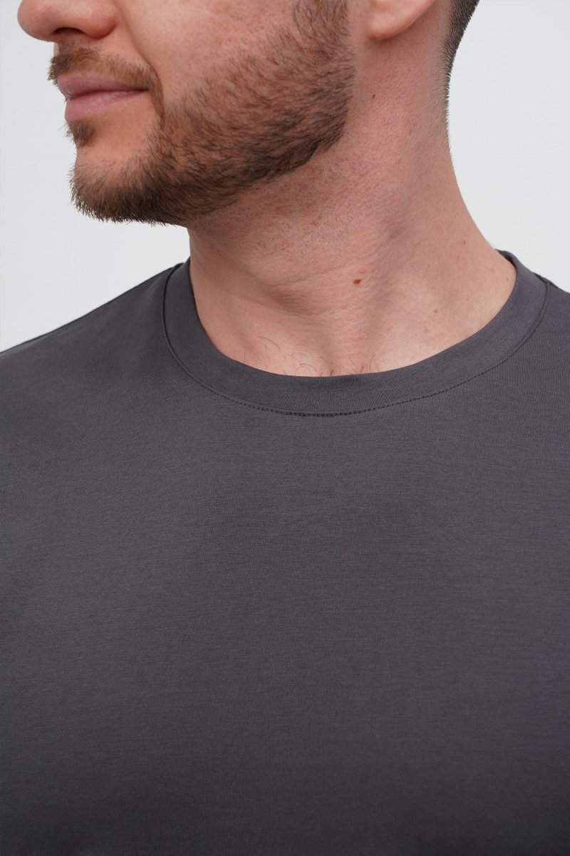 Футболка slim fit K.O.R BAT 6160 Серый (D.GREY, кол.121) - Фото 4