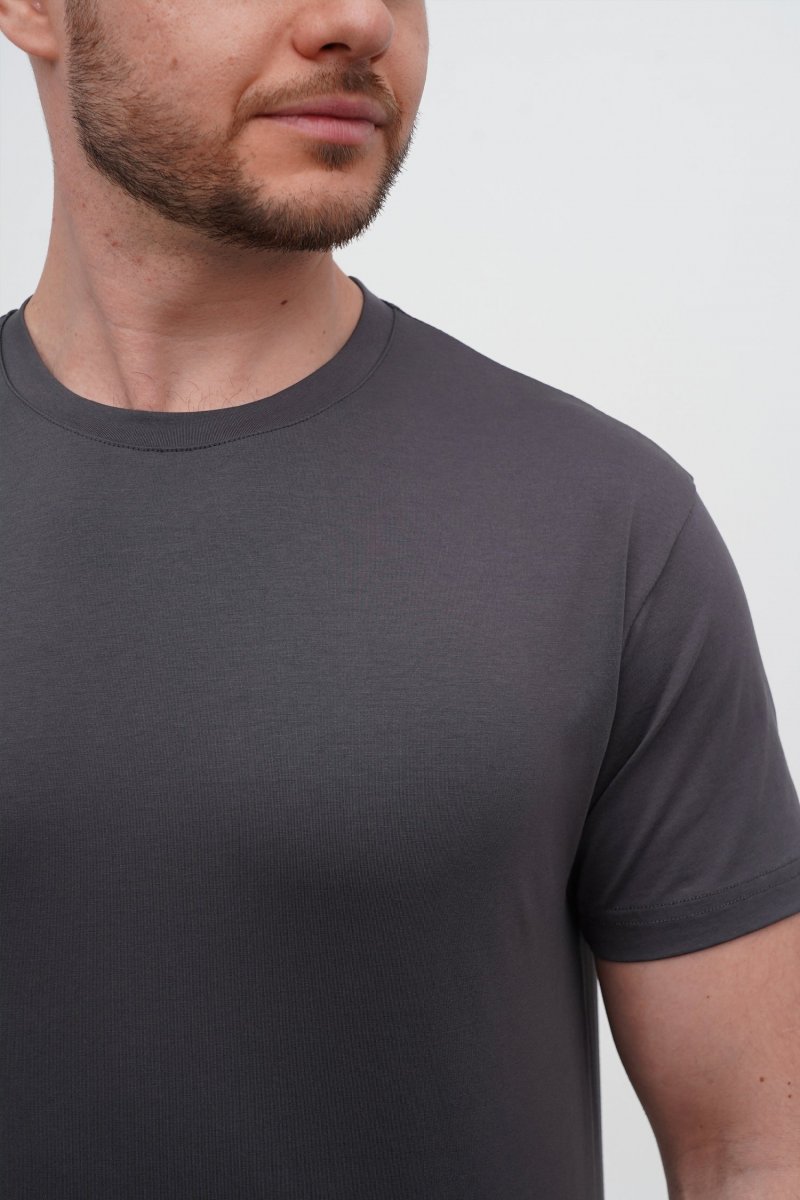 Футболка slim fit K.O.R BAT 6160 Серый (D.GREY, кол.121) - Фото 5
