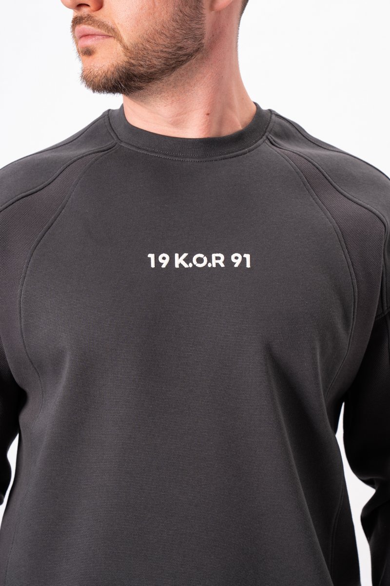 Світшот принт K.O.R 86023 Темно-сірий (DARK GREY) - Фото 4