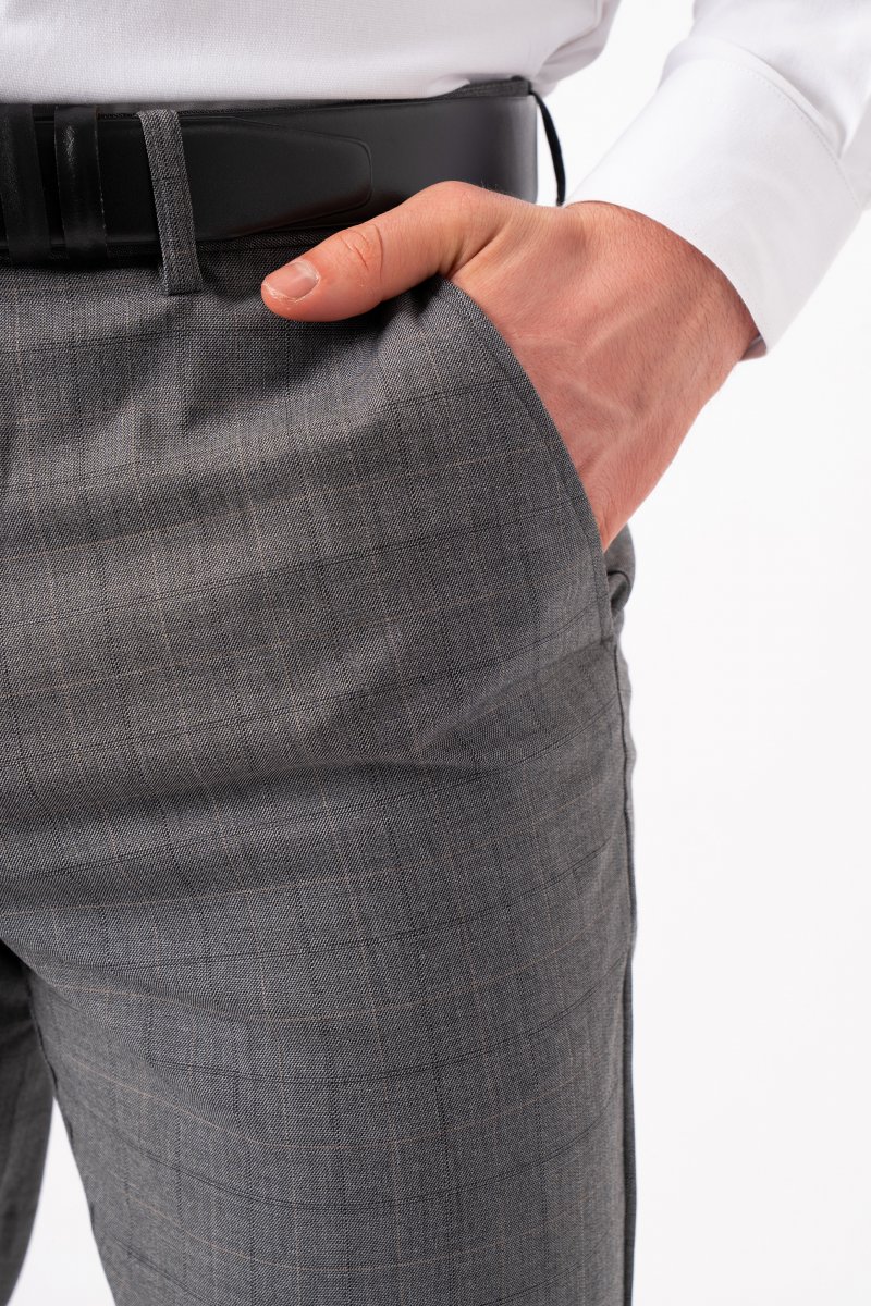Штани slim fit K.O.R 12671 Cірий (gray) - Фото 1