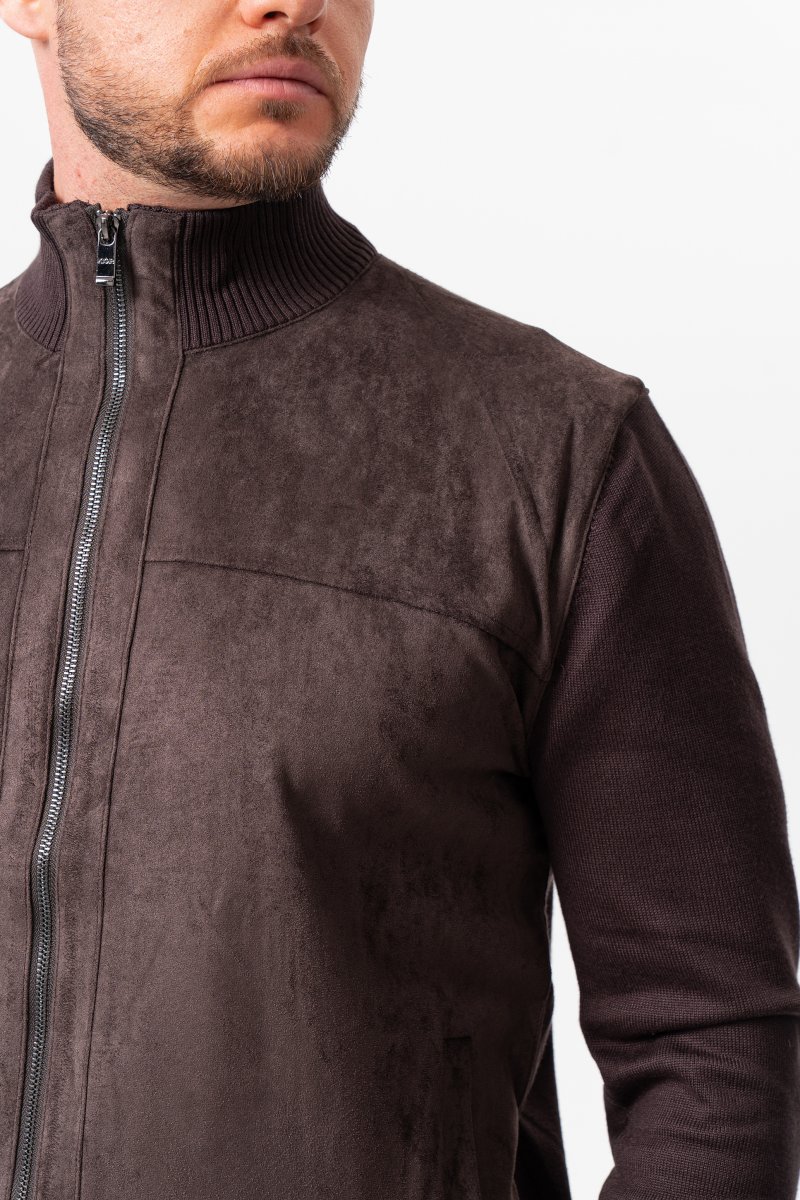 Кофта на молнии в стиле кэжуал K.O.R 25282 Кофейный (coffee) - Фото 5