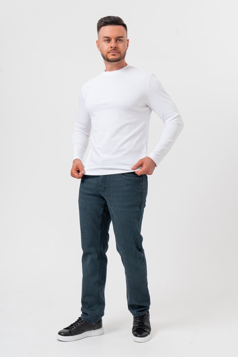 Джинси comfort fit K.O.R 57112 Синьо-зелений (VENE HAKI) - Фото 