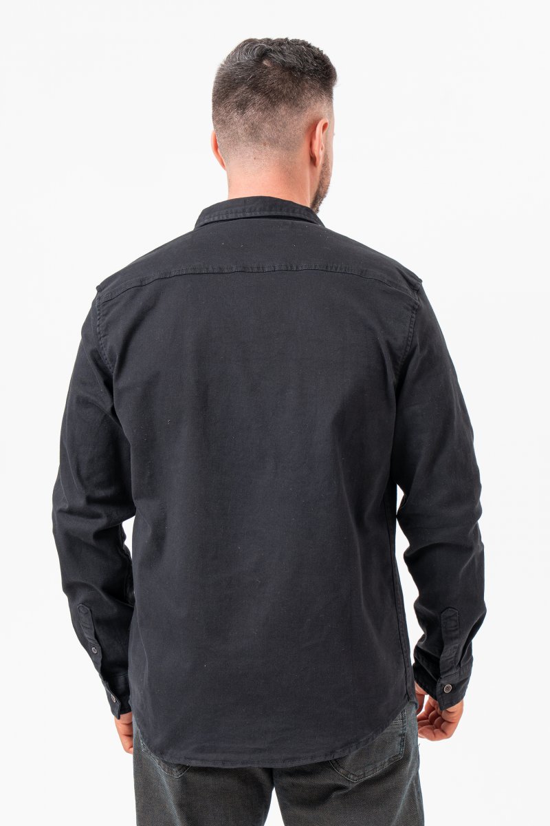 Джинсовая рубашка в стиле кэжуал K.O.R 3716 Черный (black) - Фото 2