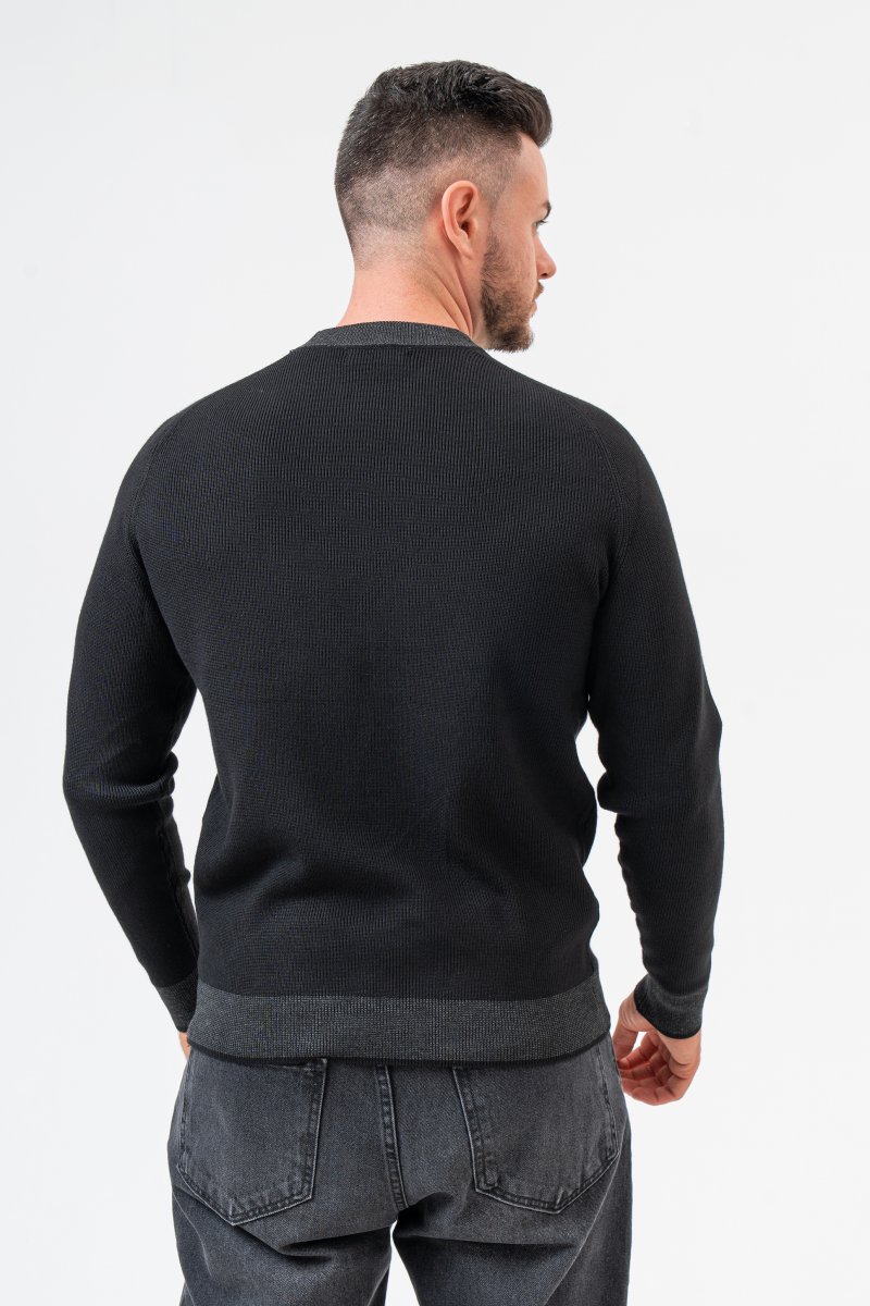 Однотонный свитер K.O.R 6091 черный/black - Фото 3