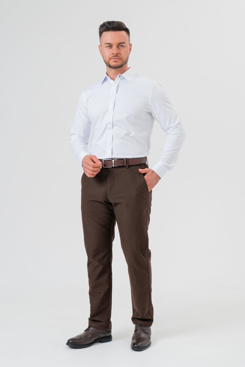 Брюки regular fit K.O.R 2521 Коричневый (brown) - Фото 