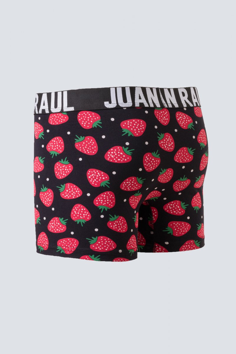 Трусы с принтом Trend Collection JR112 Черный + клубника (белая надпись) - Фото 